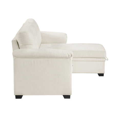 Elara Beige 2-Piece Reversible RAF Sectional with Hidden Storage and Pull-out Bed from Homelegance - Luna Furniture