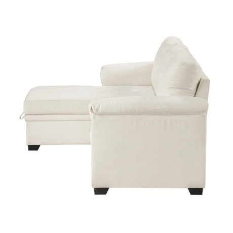 Elara Beige 2-Piece Reversible RAF Sectional with Hidden Storage and Pull-out Bed from Homelegance - Luna Furniture