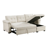 Elara Beige 2-Piece Reversible RAF Sectional with Hidden Storage and Pull-out Bed from Homelegance - Luna Furniture