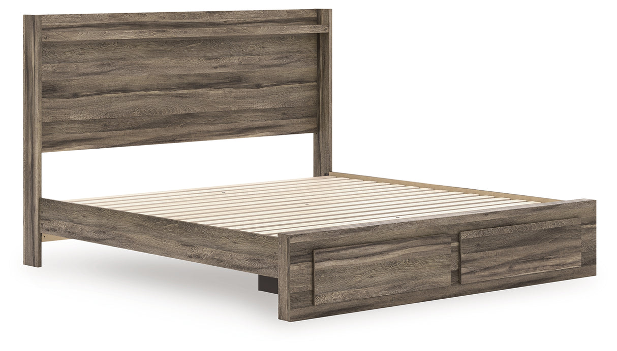 Elbrim Brown King Panel Storage Bed from Ashley - Luna Furniture