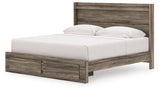 Elbrim Brown King Panel Storage Bed from Ashley - Luna Furniture