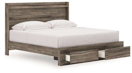 Elbrim Brown King Panel Storage Bed from Ashley - Luna Furniture
