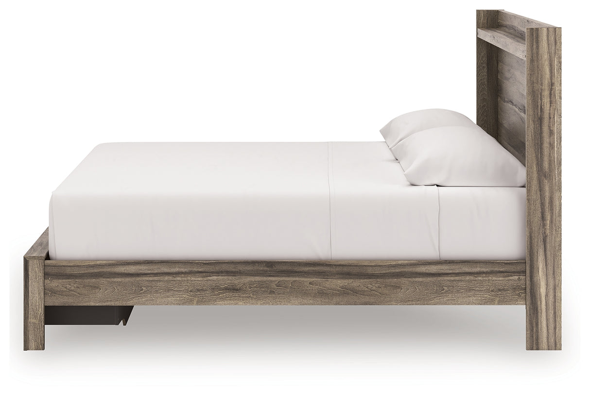 Elbrim Brown King Panel Storage Bed from Ashley - Luna Furniture