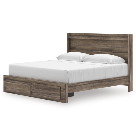 Elbrim Brown King Panel Storage Bed from Ashley - Luna Furniture