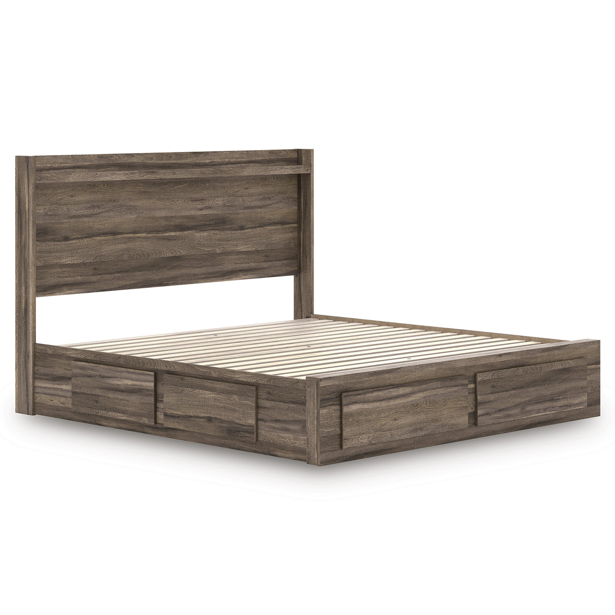 Elbrim Brown King Panel Storage Bed from Ashley - Luna Furniture