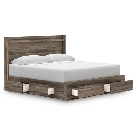 Elbrim Brown King Panel Storage Bed from Ashley - Luna Furniture