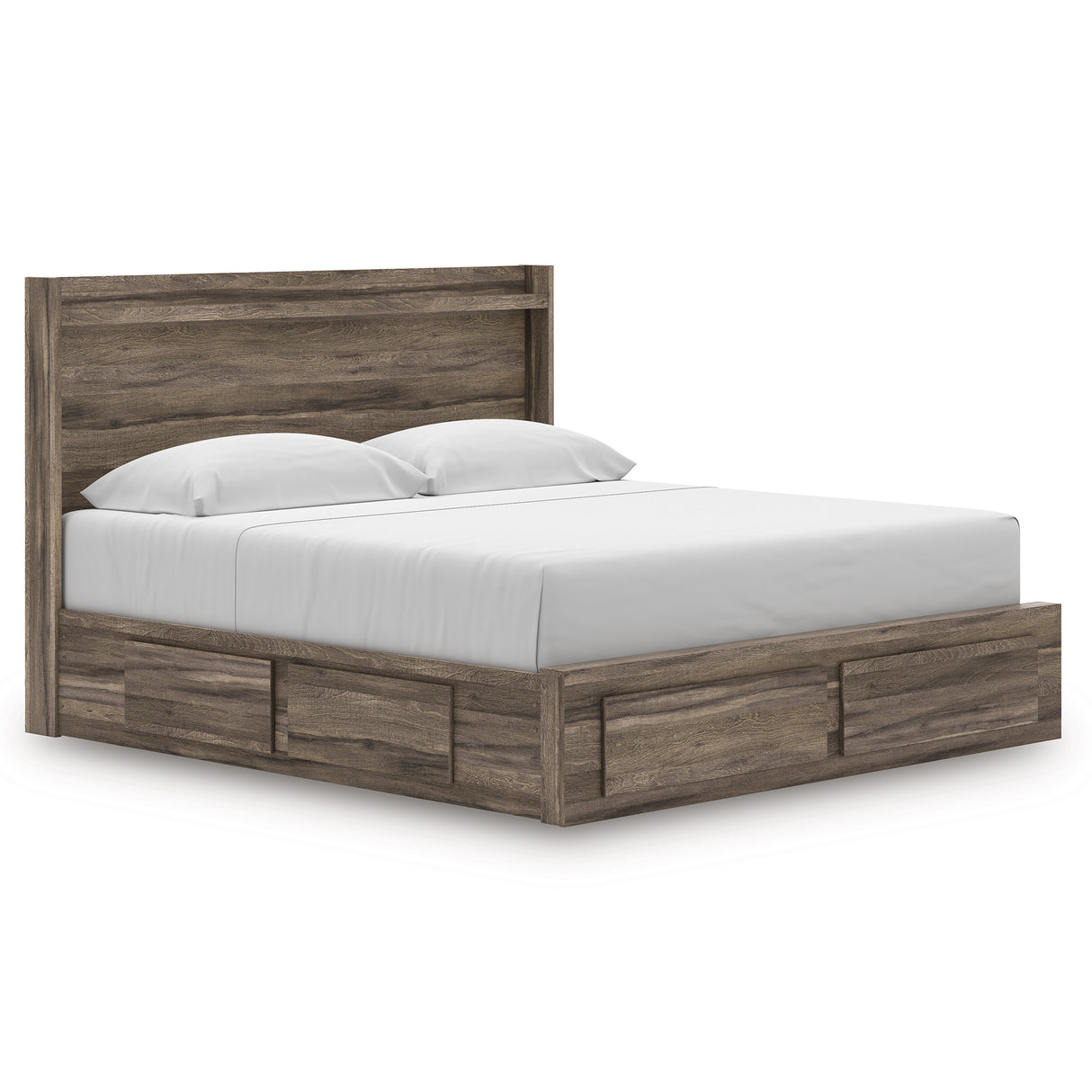 Elbrim Brown King Panel Storage Bed from Ashley - Luna Furniture
