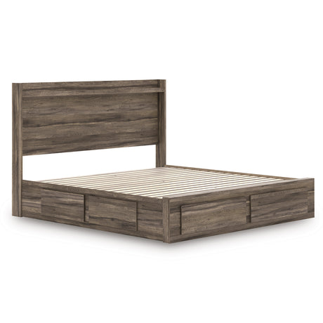 Elbrim Brown King Panel Storage Bed from Ashley - Luna Furniture
