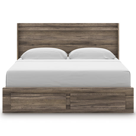 Elbrim Brown King Panel Storage Bed from Ashley - Luna Furniture