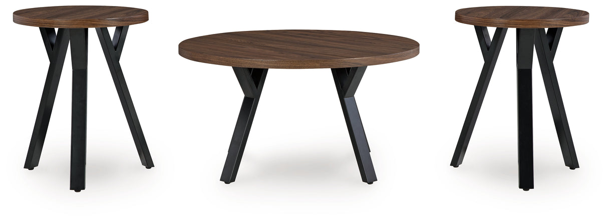 Elbrynn Brown/Black Table (Set of 3) from Ashley - Luna Furniture