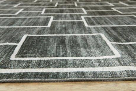 Elderland Black/Gray Washable Medium Rug from Ashley - Luna Furniture