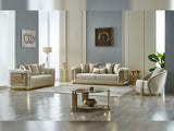 Elegance 3-pieces (Sofa & Loveseat & Chair) Livingroom Set in Cream from Furnia - Luna Furniture