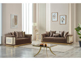 Elegance Brown Stationary Loveseat from Furnia - Luna Furniture