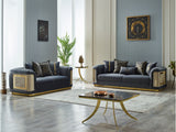 Elegance 3-pieces (Sofa & Loveseat & Chair) Livingroom Set in Dark Grey from Furnia - Luna Furniture