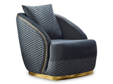 Elegance 3-pieces (Sofa & Loveseat & Chair) Livingroom Set in Dark Grey from Furnia - Luna Furniture