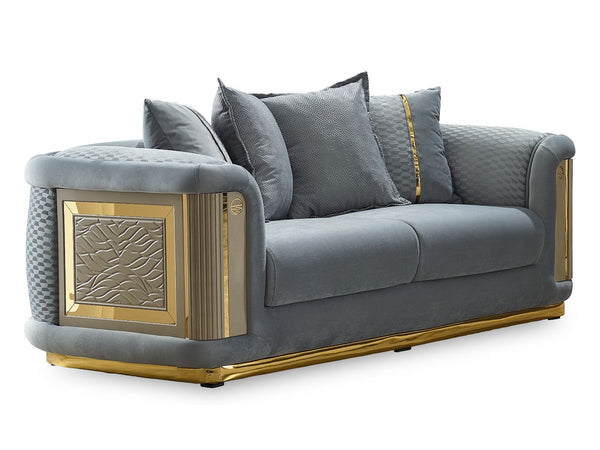 Elegance Stationary Loveseat in Light Grey
