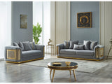 Elegance 3-pieces (Sofa & Loveseat & Chair) Livingroom Set in Light Grey from Furnia - Luna Furniture