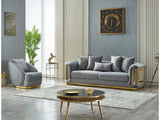 Elegance Stationary Sofa in Light Grey from Furnia - Luna Furniture