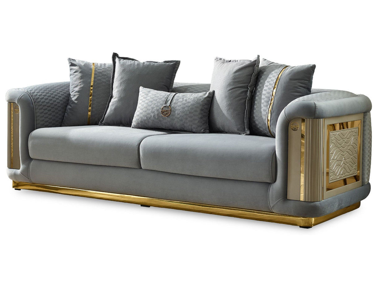 Elegance Stationary Sofa in Light Grey from Furnia - Luna Furniture
