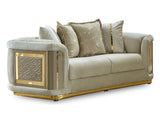 Elegance Stationary Loveseat in Cream from Furnia - Luna Furniture