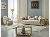 Elegance 3-pieces (Sofa & Loveseat & Chair) Livingroom Set in Cream from Furnia - Luna Furniture