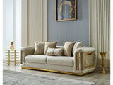 Elegance 3-pieces (Sofa & Loveseat & Chair) Livingroom Set in Cream from Furnia - Luna Furniture