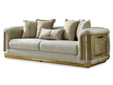 Elegance Stationary Sofa in Cream from Furnia - Luna Furniture