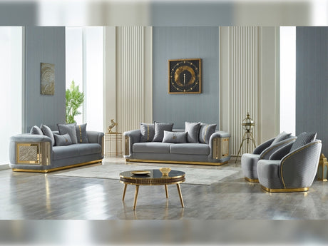 Elegance Stationary Sofa in Light Grey from Furnia - Luna Furniture