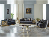 Elegance Stationary Sofa in Dark Grey from Furnia - Luna Furniture