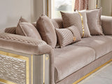 Elegance Stationary Loveseat in Beige from Furnia - Luna Furniture