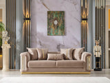 Elegance 3-pieces (Sofa & Loveseat & Chair) Livingroom Set in Beige from Furnia - Luna Furniture
