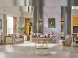 Elegance 3-pieces (Sofa & Loveseat & Chair) Livingroom Set in Beige from Furnia - Luna Furniture