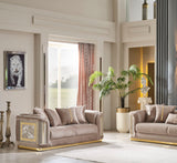 Elegance Stationary Loveseat in Beige from Furnia - Luna Furniture