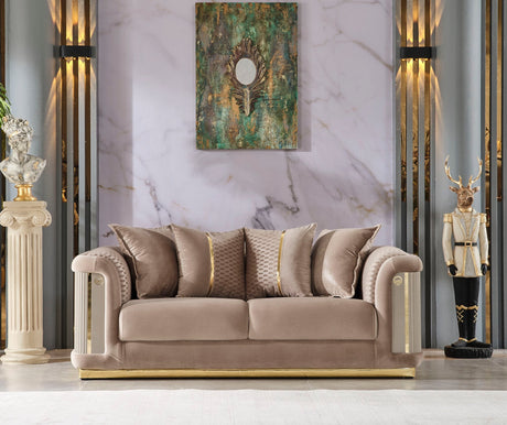 Elegance 3-pieces (Sofa & Loveseat & Chair) Livingroom Set in Beige from Furnia - Luna Furniture