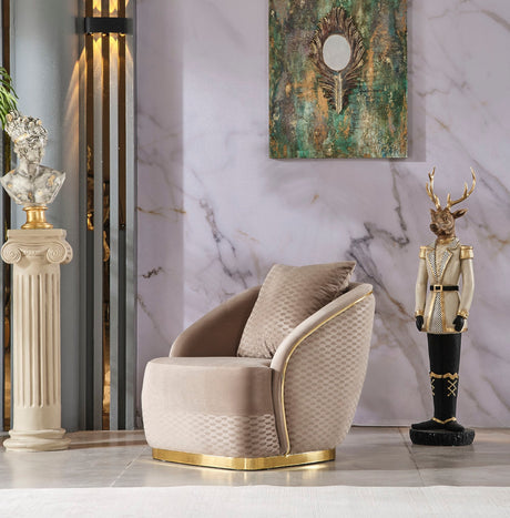 Elegance Chair in Beige from Furnia - Luna Furniture