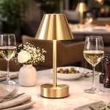 Elegance Plated Brass Rechargeable LED Table Lamp from Ashcroft Furniture - Luna Furniture