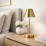Elegance Plated Brass Rechargeable LED Table Lamp from Ashcroft Furniture - Luna Furniture