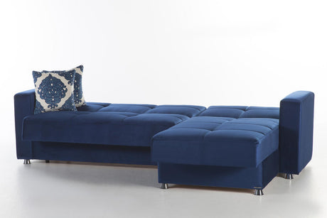 Elegant Roma Navy Ottoman from Bellona - Luna Furniture