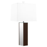 Elena Brown 30-inch Square Tapered Mirrored Table Lamp from Coaster - Luna Furniture