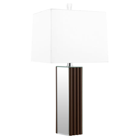 Elena Brown 30-inch Square Tapered Mirrored Table Lamp from Coaster - Luna Furniture
