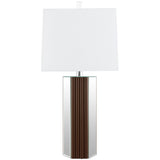 Elena Brown 30-inch Square Tapered Mirrored Table Lamp from Coaster - Luna Furniture