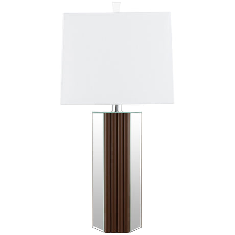 Elena Brown 30-inch Square Tapered Mirrored Table Lamp from Coaster - Luna Furniture