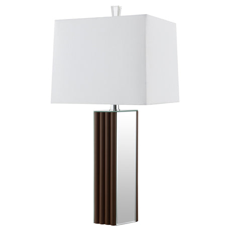 Elena Brown 30-inch Square Tapered Mirrored Table Lamp from Coaster - Luna Furniture