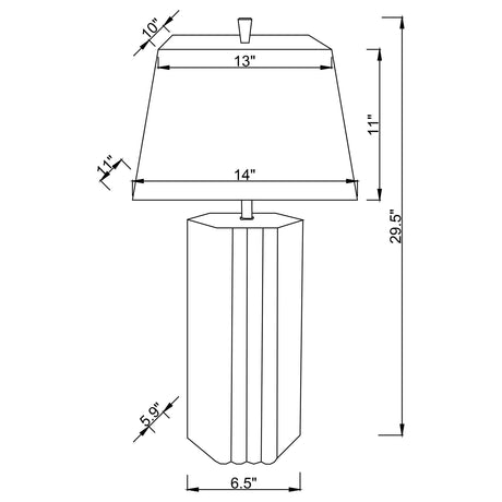 Elena Brown 30-inch Square Tapered Mirrored Table Lamp from Coaster - Luna Furniture