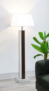 Elena Brown 67-inch Square Tapered Mirrored Floor Lamp from Coaster - Luna Furniture