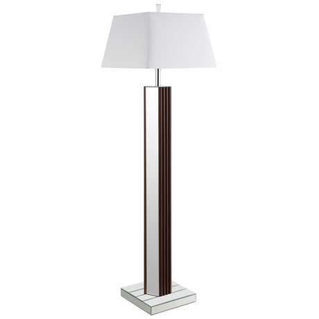 Elena Brown 67-inch Square Tapered Mirrored Floor Lamp from Coaster - Luna Furniture