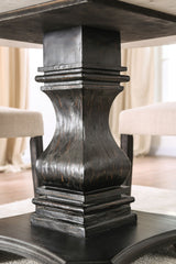 Elfredo White/Antique Black Round Dining Table from Furniture of America - Luna Furniture