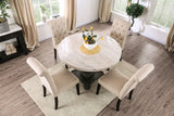 Elfredo White/Antique Black Round Dining Table from Furniture of America - Luna Furniture