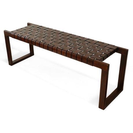 Christina Tan Leather Bench from Ashcroft Furniture - Luna Furniture