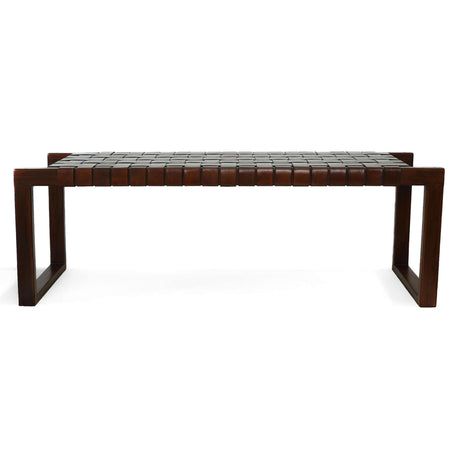 Christina Tan Leather Bench from Ashcroft Furniture - Luna Furniture